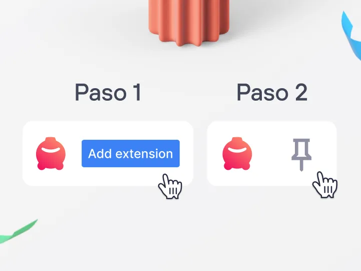 An illustration of two buttons, one of them has a mouse on top of it clicking the button "add extension"