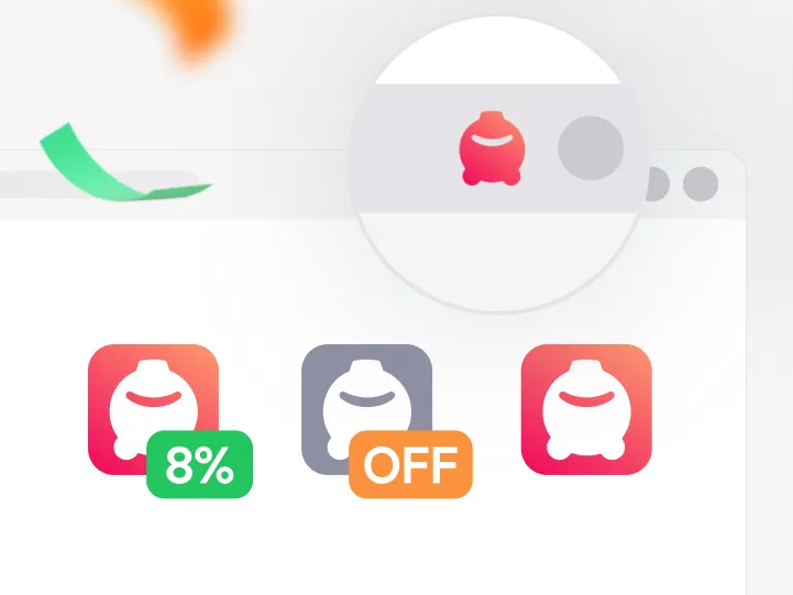 An illustration showcasing 3 different variants of a logo. The logos represent the icon of a chrome extension