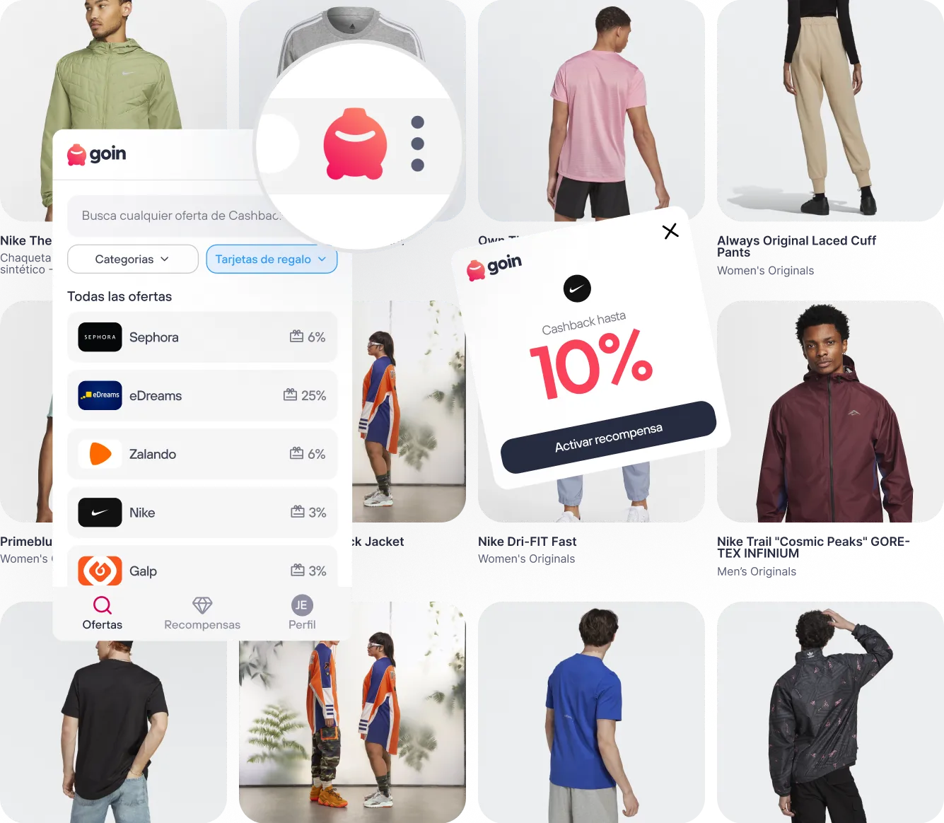 A screenshot of a fashion store. We can appreciate a few product items in the screenshot