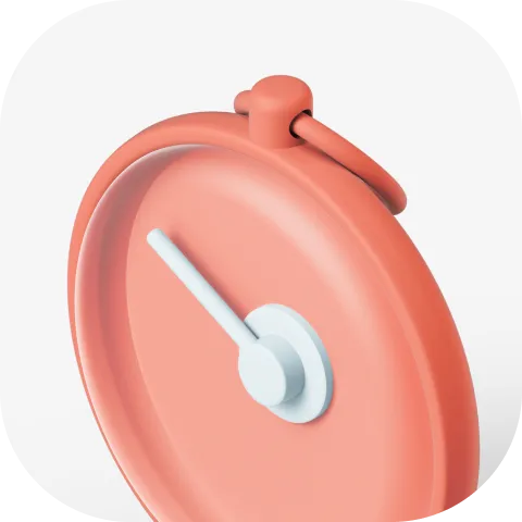 A 3D illustration of a clock