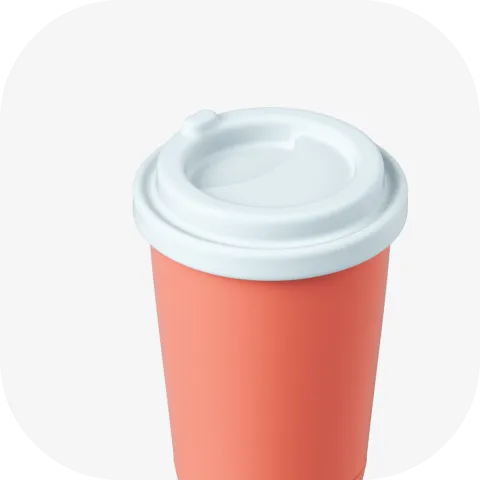 A 3D illustration of a coffee